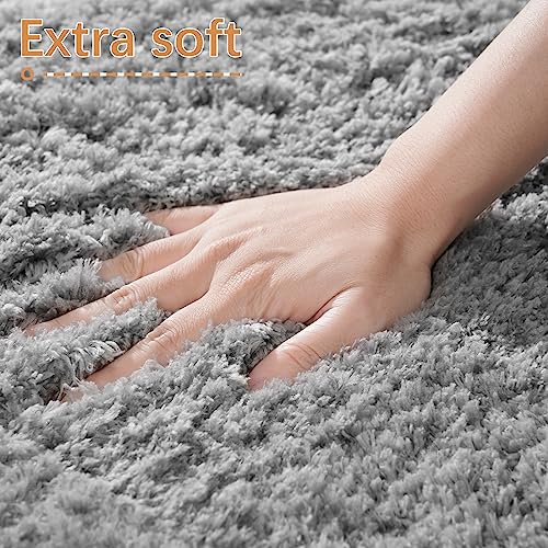 LOCHAS Bathroom Rug Runner 24x60 Inch, Soft Thick Absorbent Microfiber Bath Rugs for Bathroom, Machine Washable, Shaggy Plush Non Slip Bath Mat for Tub, Shower Floor, Quick Dry Mats, Grey - Image 3