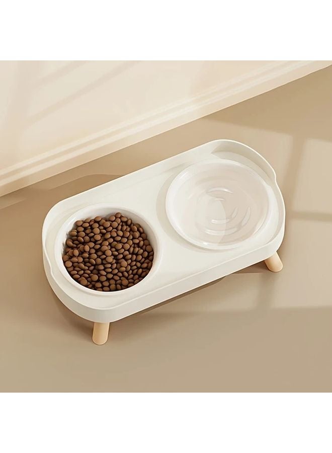 وعاء طعام مزدوج للحيوانات الأليفة بلون زهري كأزهار الكرز مقاوم للانسكاب بقاعدة مانعة للانزلاق وسهل التنظيف - Image 2