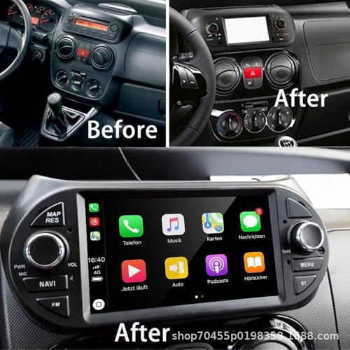 GOJOHO for Fiat Frorino Radio Fiat Qubo/Fiat Fiorino/Peugeot Bipper/Citroen Nemo 7" IPS Touchscreen with Carplay Android auto, 2+32GB Android 12 GPS Navigation SWC and Free Rear Camera - Image 5