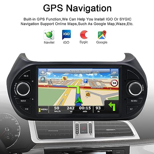 GOJOHO for Fiat Frorino Radio Fiat Qubo/Fiat Fiorino/Peugeot Bipper/Citroen Nemo 7" IPS Touchscreen with Carplay Android auto, 2+32GB Android 12 GPS Navigation SWC and Free Rear Camera - Image 3