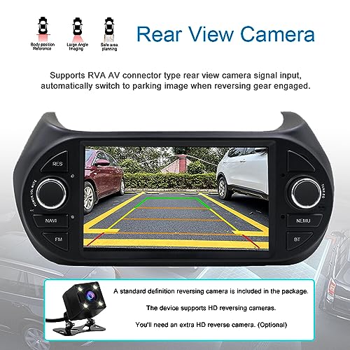 GOJOHO for Fiat Frorino Radio Fiat Qubo/Fiat Fiorino/Peugeot Bipper/Citroen Nemo 7" IPS Touchscreen with Carplay Android auto, 2+32GB Android 12 GPS Navigation SWC and Free Rear Camera - Image 4