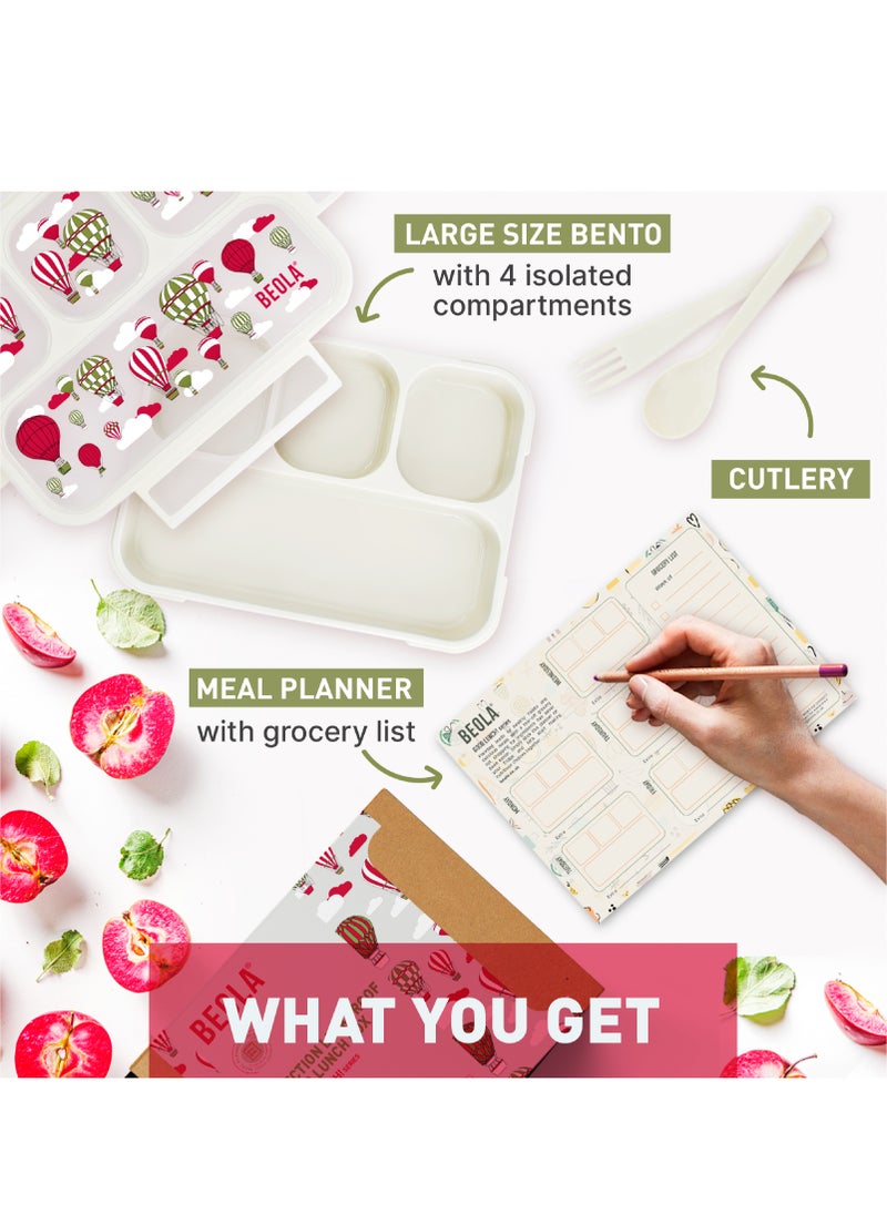 BEOLA Multi Compartment Lunch Box For Kids Adults, 4Magic Sky  - Image 2
