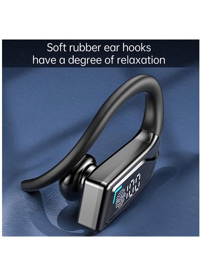 Digital Display Touch-Control Wireless Bluetooth Earphones TWS-Headphones in Ear Earbuds Headset Withear Hooks for Training I