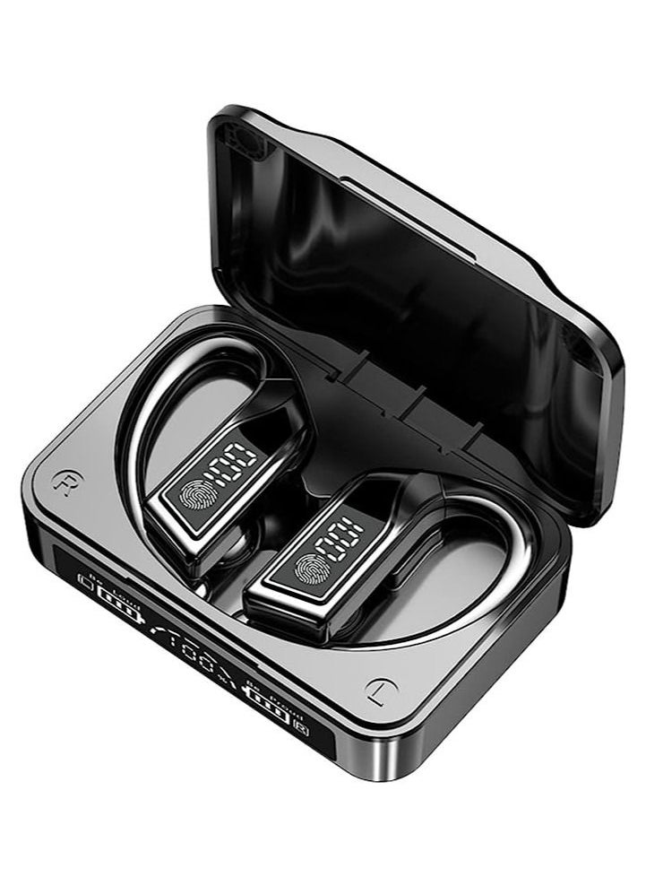 Digital Display Touch-Control Wireless Bluetooth Earphones TWS-Headphones in Ear Earbuds Headset Withear Hooks for Training I