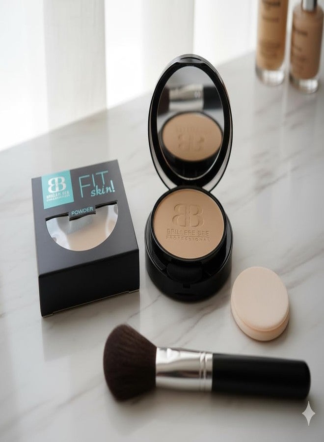 Brille Bee Fit Me Shade 2-in-1 Ivory Matte Compact Powder for Oily Skin, 12 Hour Oil Control, Sun Protection, 20g (IVORY) - Image 4
