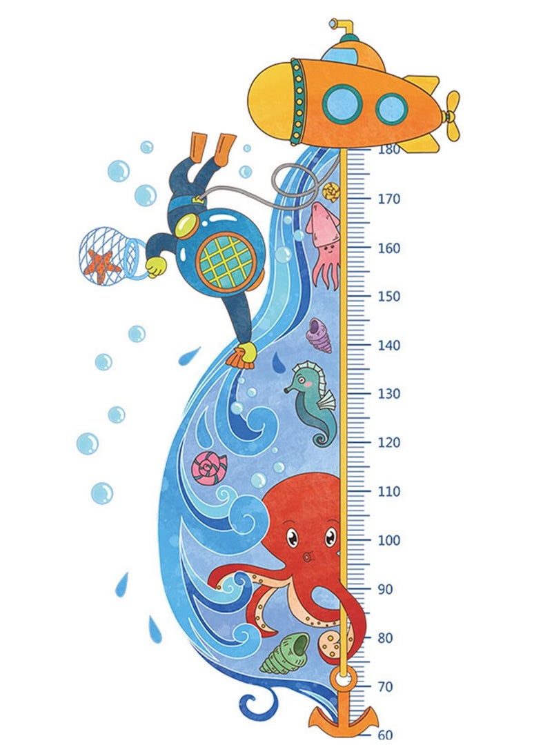SYOSI Outer Space Kids Height Growth Chart Wall Stickers Decals Peel and Stick Removable for Baby Toddler Nursery Living Room Bedroom Wall Decor  - Image 1