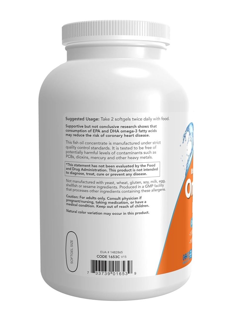 now Omega 3 Fish Oil Molecularly Distilled 500 Softgels - Image 3