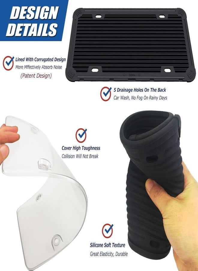 Aootf License Plate Cover and Silicone Frame Combo- Clear Bubble Novelty Plate Protector Fit Car Tag, Unbreakable Black License Plate Frame & Cover to Protect Plates, Screws, Caps - Image 5