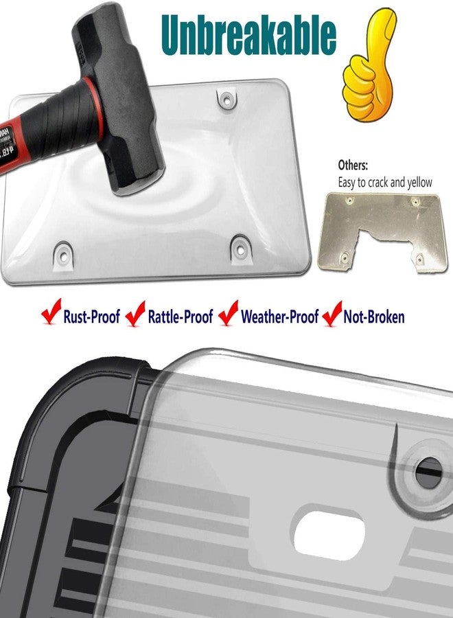 Aootf License Plate Cover and Silicone Frame Combo- Clear Bubble Novelty Plate Protector Fit Car Tag, Unbreakable Black License Plate Frame & Cover to Protect Plates, Screws, Caps - Image 3