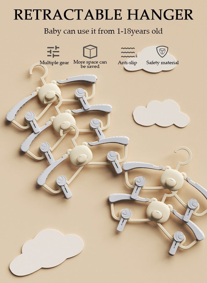 DUNISO 10PCS Baby Hangers for Closet Plastic Kids Hangers Clothes Space Saving Hangers Non Slip Extendable Baby Hangers for Girl Boy Toddler Kids Child - Image 5