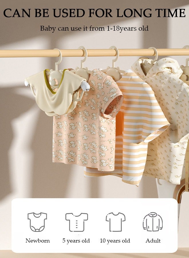 DUNISO 10PCS Baby Hangers for Closet Plastic Kids Hangers Clothes Space Saving Hangers Non Slip Extendable Baby Hangers for Girl Boy Toddler Kids Child - Image 2