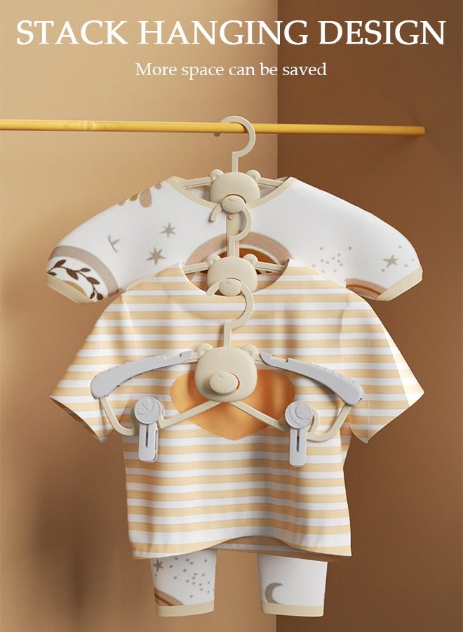 DUNISO 10PCS Baby Hangers for Closet Plastic Kids Hangers Clothes Space Saving Hangers Non Slip Extendable Baby Hangers for Girl Boy Toddler Kids Child - Image 3