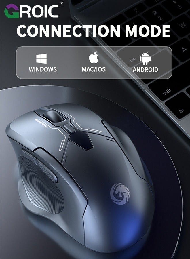 GROIC Wireless Gaming Mouse, 1600 DPI Wireless Gamer Mouse, BT & 2.4G Wireless, 45-Hour Power Capacity for PC/Mac/Laptop  - Image 4