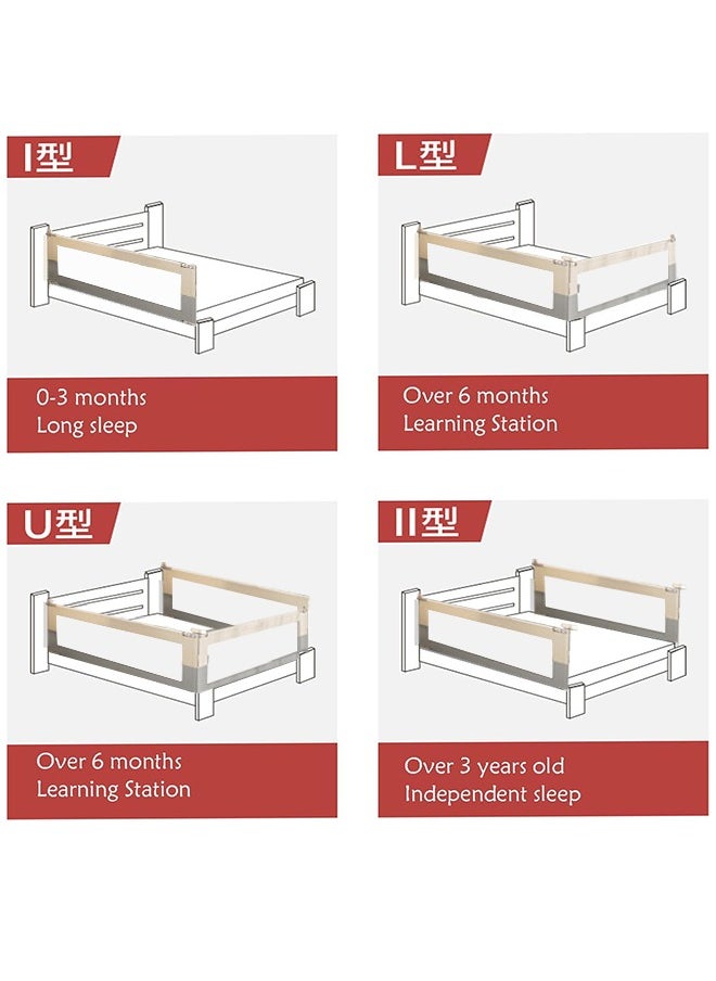 Toddler Bed Rails for Crib, Adjustable Height Children's Bed Guardrails, Suitable for Full-Size Beds (1.8M)