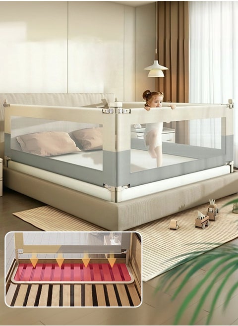 Toddler Bed Rails for Crib, Adjustable Height Children's Bed Guardrails, Suitable for Full-Size Beds (1.8M)