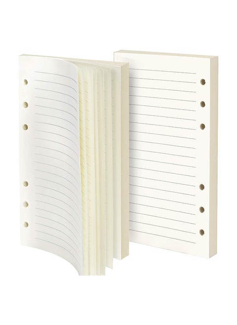 Refill Lined Paper, Leather Journal Refills Lined, Blank Filler Paper, 6-Holes Inserts (320 Pages) for A6 Binder Refillable Journals Notebooks, 2 Pack (Each Pack 80 Sheets, 160 Pages), Inserts Paper