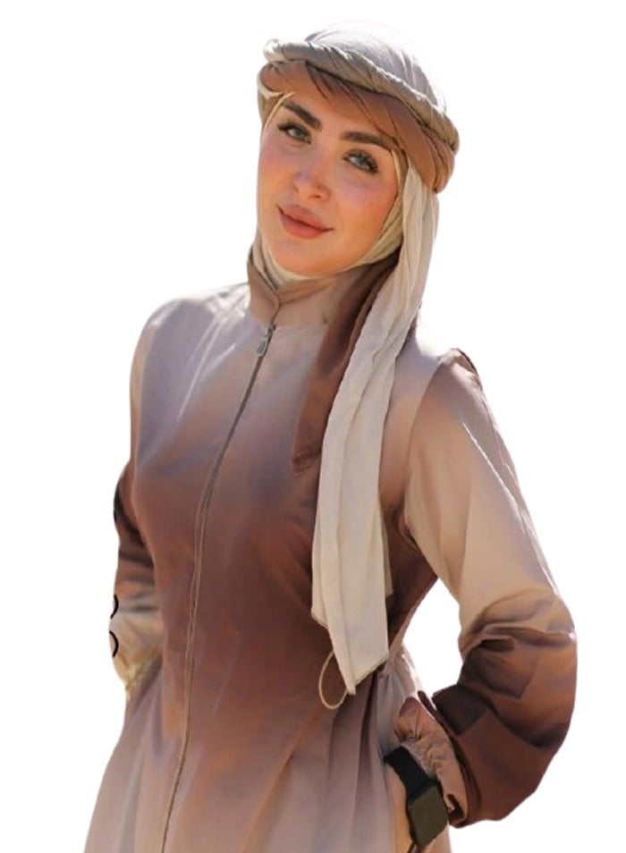 مايوه تونيك طويل شرعي للمنتقبات - لون كافية  - Image 2