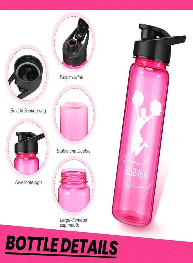انباجي مجموعة إنباغي من 6 زجاجات مياه تشجيعية للبنات، هدية مثالية لعيد الميلاد، زجاجة مياه وردية اللون بتصميم تحفيزي، سعة 24 أونصة، أكواب رياضية بلاستيكية لتشجيع الفريق، مناسبة للنساء في رياضة الكرة اللينة والكرة الطائرة، 6 ألوان. - Image 3