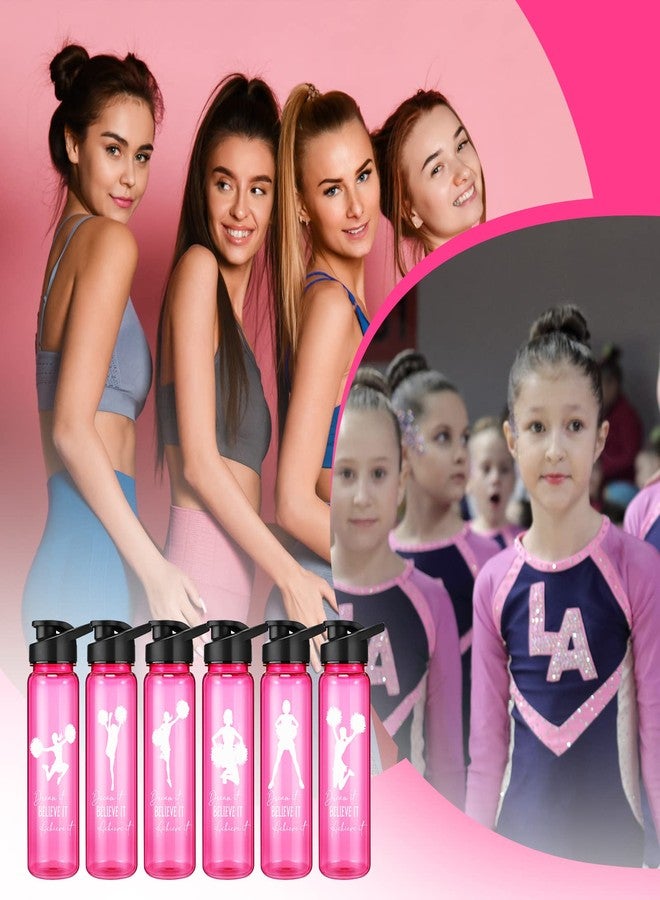 انباجي مجموعة إنباغي من 6 زجاجات مياه تشجيعية للبنات، هدية مثالية لعيد الميلاد، زجاجة مياه وردية اللون بتصميم تحفيزي، سعة 24 أونصة، أكواب رياضية بلاستيكية لتشجيع الفريق، مناسبة للنساء في رياضة الكرة اللينة والكرة الطائرة، 6 ألوان. - Image 5