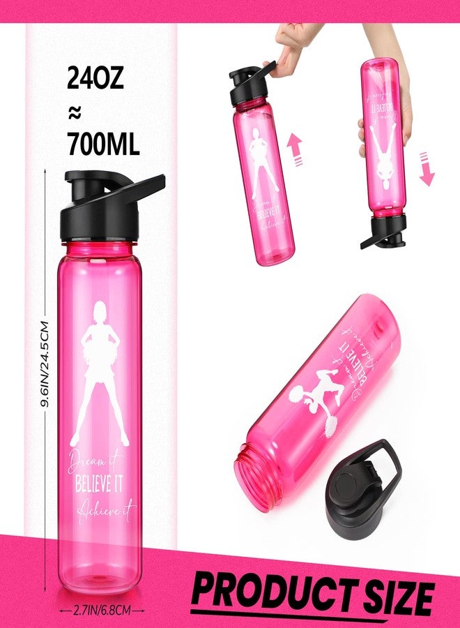 انباجي مجموعة إنباغي من 6 زجاجات مياه تشجيعية للبنات، هدية مثالية لعيد الميلاد، زجاجة مياه وردية اللون بتصميم تحفيزي، سعة 24 أونصة، أكواب رياضية بلاستيكية لتشجيع الفريق، مناسبة للنساء في رياضة الكرة اللينة والكرة الطائرة، 6 ألوان. - Image 2