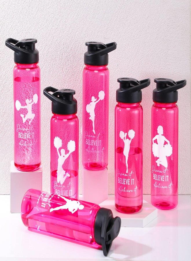 انباجي مجموعة إنباغي من 6 زجاجات مياه تشجيعية للبنات، هدية مثالية لعيد الميلاد، زجاجة مياه وردية اللون بتصميم تحفيزي، سعة 24 أونصة، أكواب رياضية بلاستيكية لتشجيع الفريق، مناسبة للنساء في رياضة الكرة اللينة والكرة الطائرة، 6 ألوان. - Image 4