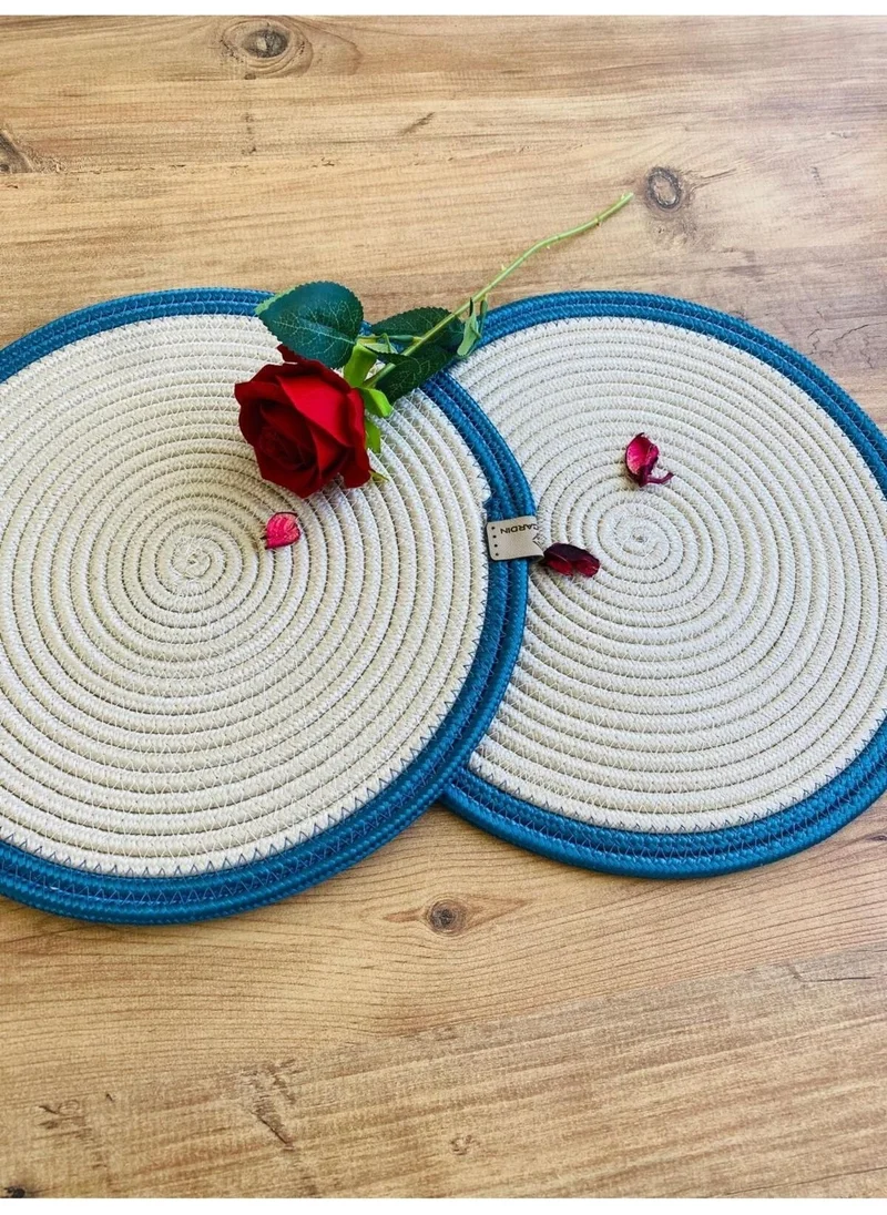 BDZ Deri BDZ Leather Jute Wicker American Service Plate 2 Pieces