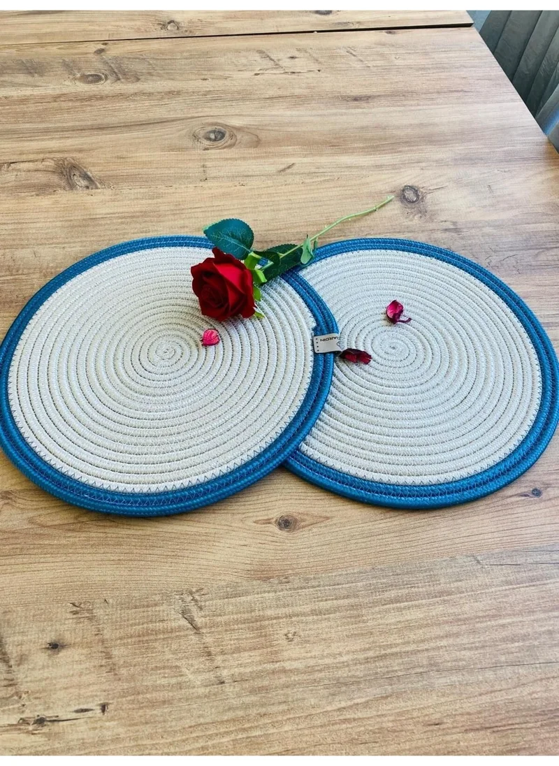 BDZ Deri BDZ Leather Jute Wicker American Service Plate 2 Pieces