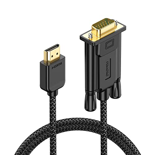 FEMORO HDMI to VGA Cable 3 Feet 1080P@60Hz Male to Male Braided Cord for Desktop Computer PC, Laptop, Xbox, PS3, Raspberry Pi to Monitor - Image 1