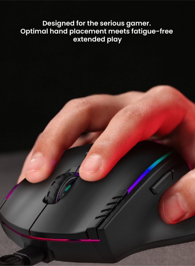 Seeken Gaming Mouse | RGB Ergonomic for PC, Mac & Linux | Wired Mouse with High Precision Optical Sensor | Adjustable DPI upto 7200 | Comfortable Mouse for Gamers & Office Use - Image 4