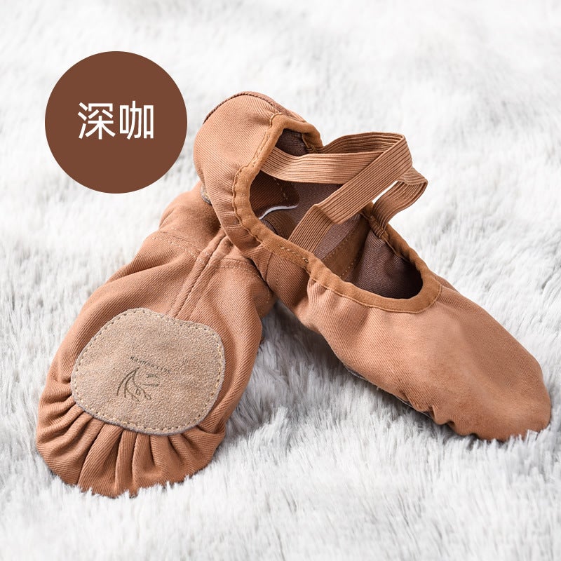 Generic Professional Belly Dance Soft Bar Shoes Practice Shoes for Beginners Yoga Shoes Non-slip Shock Absorbing Cat Claw Soft Bottom Ballet Shoes Deep coffee. 
