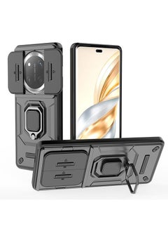 الضفدع الحقيقي غطاء حماية لهاتف Honor X9c 5G مع حماية عدسة الكاميرا وغطاء خلفي مضاد للخدش ومضاد للصدمات وبصمات الأصابع مع حامل حلقي مغناطيسي للسيارة 360 درجة  - Image 1