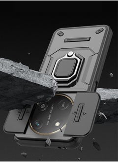 الضفدع الحقيقي غطاء حماية لهاتف Honor X9c 5G مع حماية عدسة الكاميرا وغطاء خلفي مضاد للخدش ومضاد للصدمات وبصمات الأصابع مع حامل حلقي مغناطيسي للسيارة 360 درجة  - Image 3