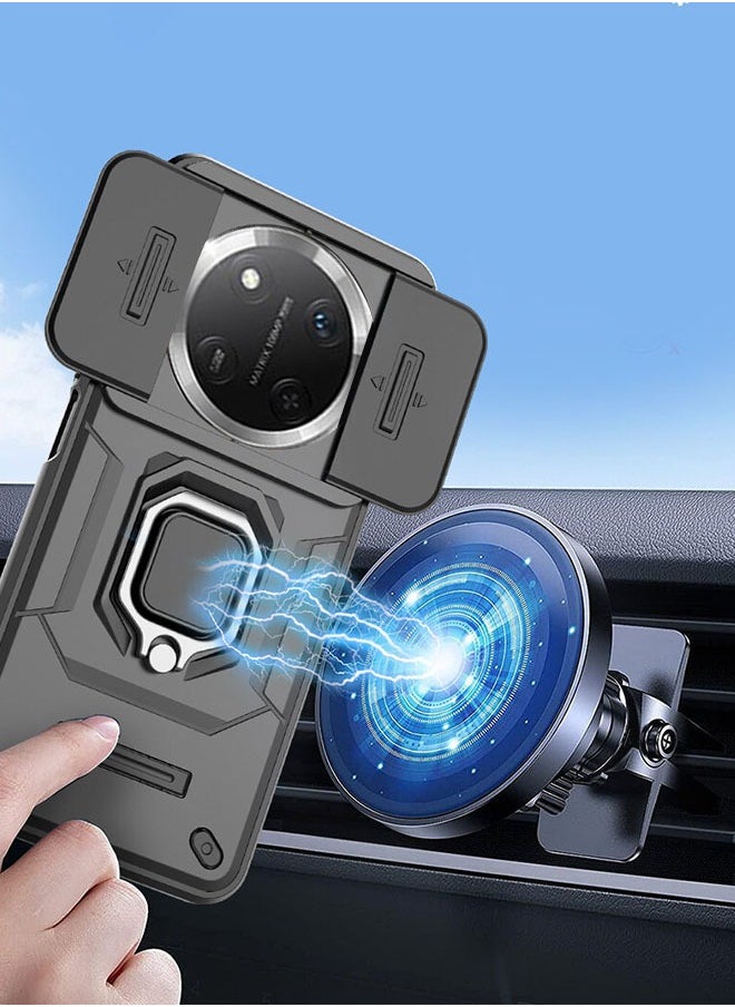 Realfrog - Honor X9c 5G Case Cover Protector Accessories with Camera Len Protection Anti-Scratch Shockproof Anti-Fingerprints Back Cover with 360 Car Mount Magnetic Ring Holder Case Protector - Image 1