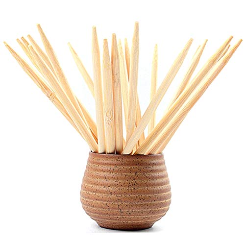 HOPELF 7 inch Semi Point Bamboo Skewers - 5mm Thick Natural Bamboo Sticks For BBQ Caramel,Candy Apple Sticks, Corn Dog,Corn Cob,Cookie,Lollipop,Kabob,Gril.(100 pcs) - Image 1