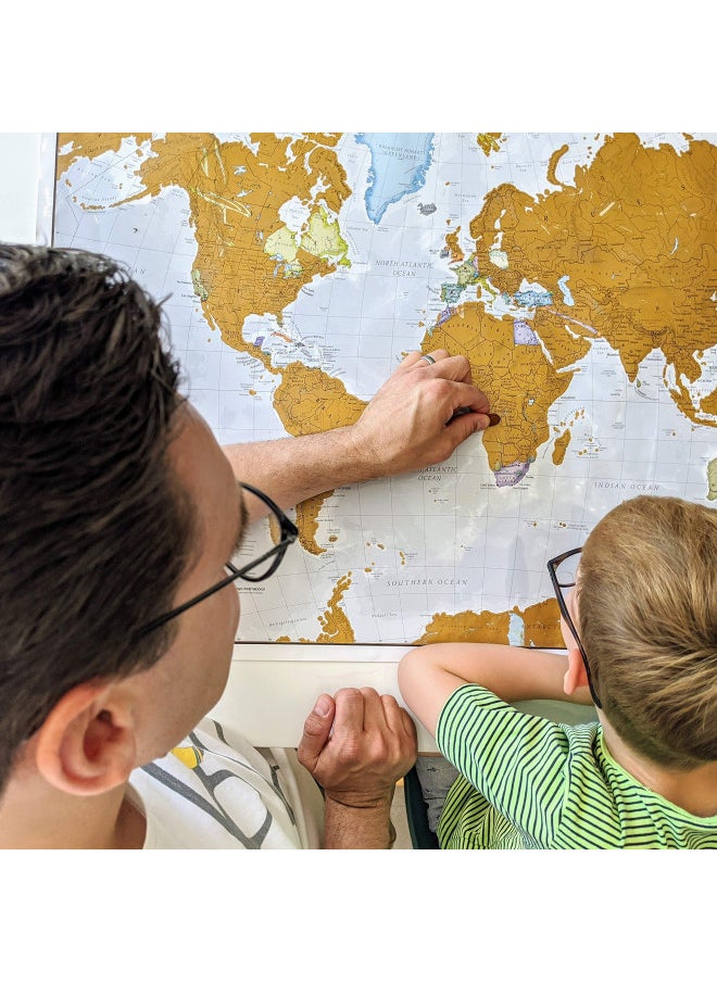 Maps International Scratch The World ® Travel Map - Scratch Off World Map Poster - X-Large 23 x 33 - Maps International - 50 Years of Map Making - Updated 2024 - Cartographic Detail Featuring Country & State Borders  - Image 4