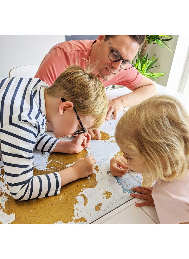 Maps International Scratch The World ® Travel Map - Scratch Off World Map Poster - X-Large 23 x 33 - Maps International - 50 Years of Map Making - Updated 2024 - Cartographic Detail Featuring Country & State Borders  - Image 3