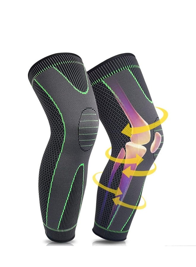 Bukela Adjustable Leg Guards Wraps, Knee Braces Sleeves Leg Compression Sleeves for Working Out and Injury Prevention, Protection Shin Guards for Basketball Football Running Trainning - Image 1