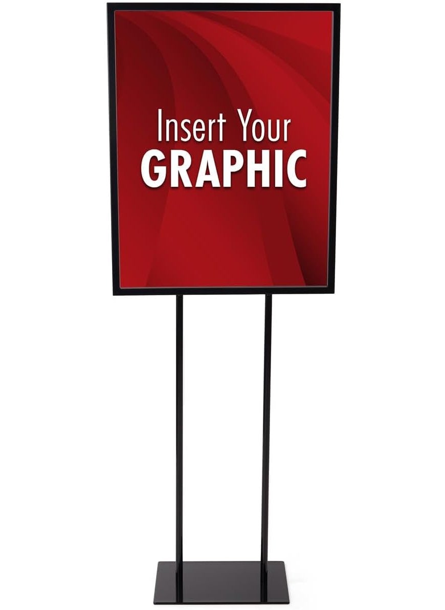Displays2go Displays2go 22 x 28 Doublesided Poster Stand Top Insert Black TWN2228BK2  - Image 3