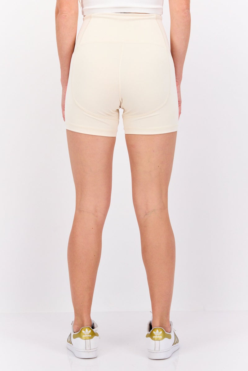 Adidas Women Sportswear Fit Training Shorts, Beige - Image 3