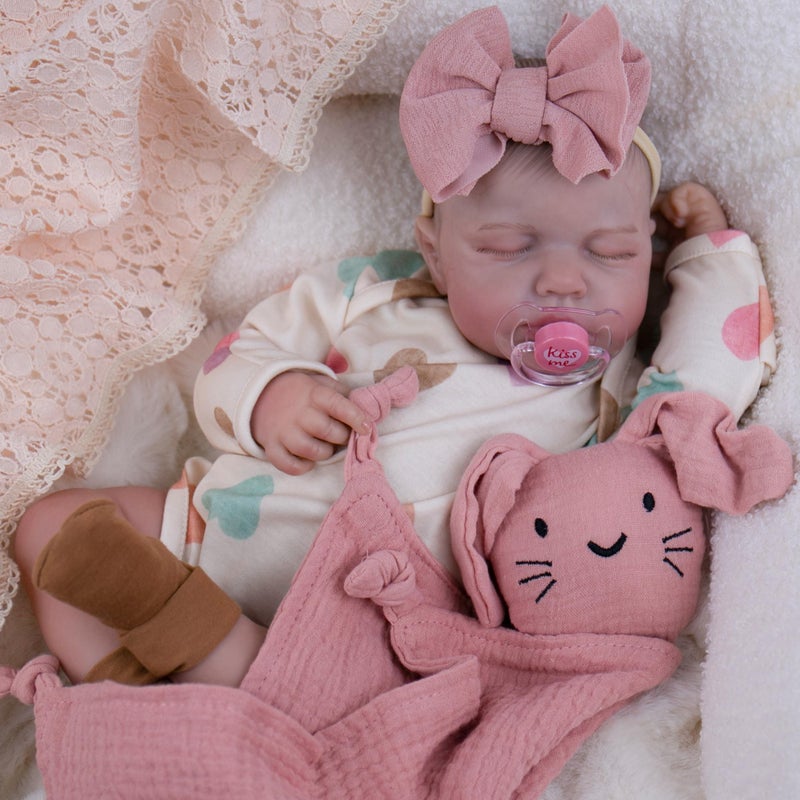 Milidool Realistic Reborn Baby Dolls 20 Inch Cute Soft Vinyl Newborn Baby Doll Poseable Real Life Baby Dolls with Complete Accessories Toy for 3 Years Old Girls Gifts Pretend Play Collection - Image 3