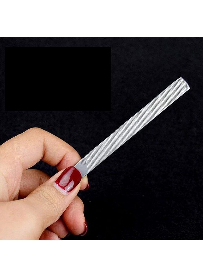 lasenersm 2 Pieces Stainless Steel Nail File 4 Sides Nail File Metal Buffer Fingernails Toenails Manicure Files For Salon And Home(7 Inch) - Image 5