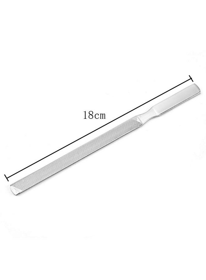 lasenersm 2 Pieces Stainless Steel Nail File 4 Sides Nail File Metal Buffer Fingernails Toenails Manicure Files For Salon And Home(7 Inch) - Image 3