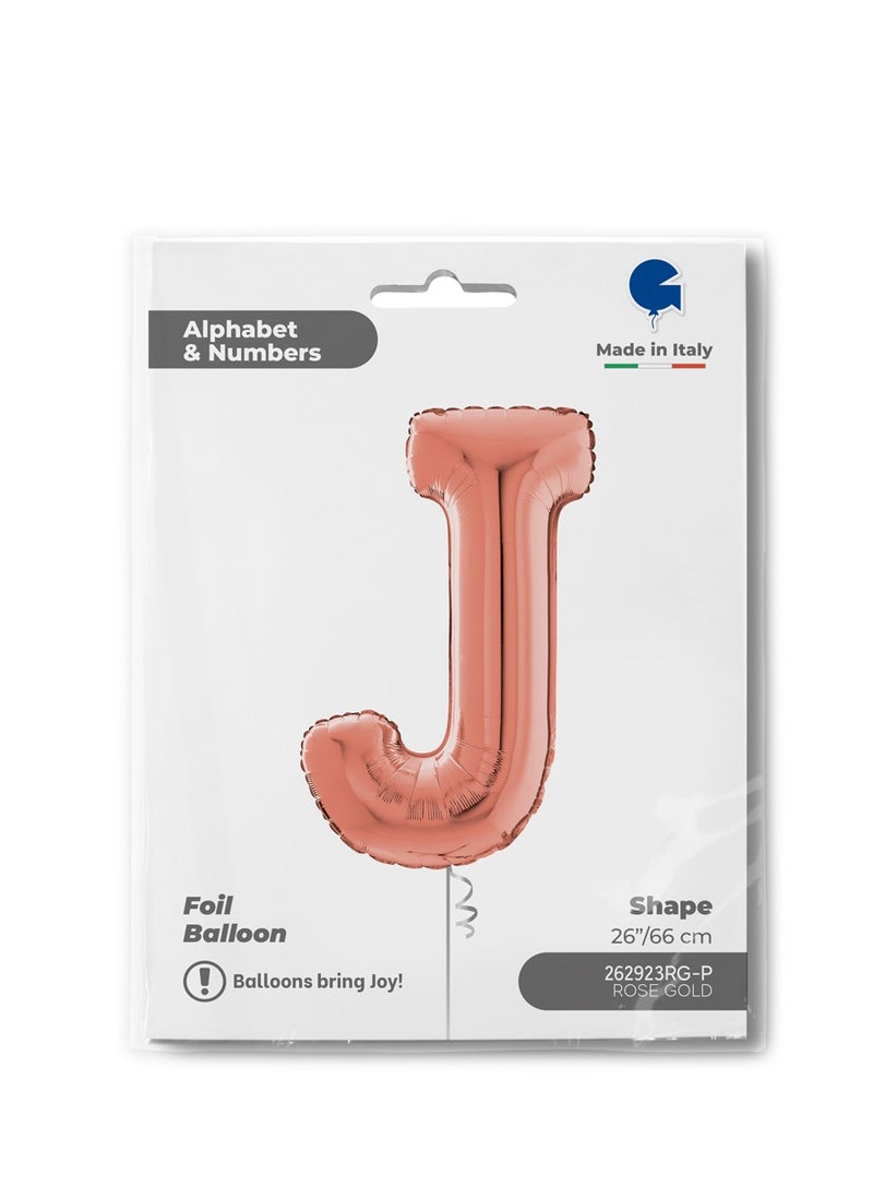 GRABO 26" Foil Balloon Letter J Rose Gold  - Image 2