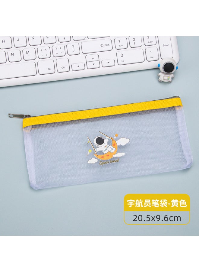 HELPS New Mesh Pencil Bag Astronaut Simple Zipper File Bag Student Examination Large Capacity Pencil Bag Stationery - Image 1
