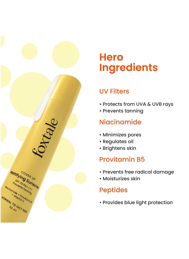 foxtale FXN-SSMT70 Mattifying Sunscreen SPF70+PA++++ 50ml - Image 3