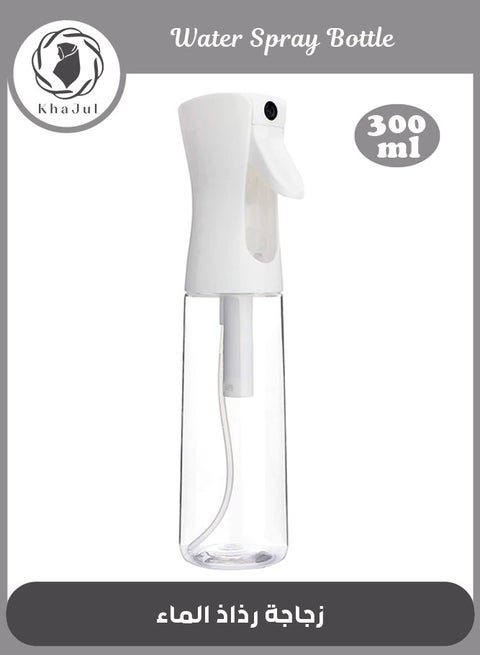 Water Spray Bottle for Hair 300ml, Large Ultra Fine Continuous for Hairstyling, Skin Care, Cleaning, Plants and Misting, Clear