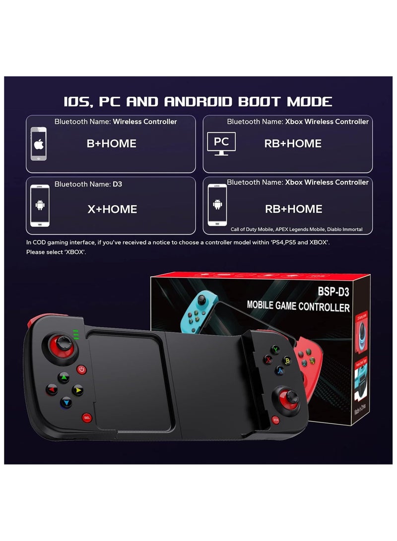 Mobile Game Controller Gamepad for iPhone iOS Android PC: Works with iPhone 15/14/13/12/11/X, iPad, Samsung Galaxy, TCL, Tablet, Call of Duty, Diablo Immortal - Directly Play - Image 4
