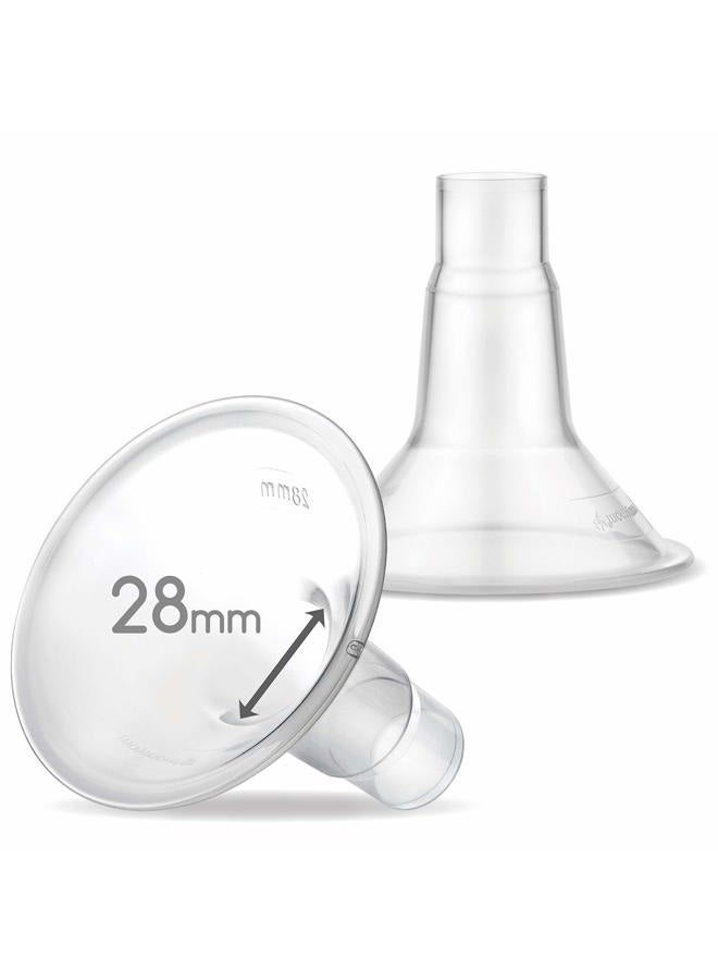Maymom MyFit 28mm Two-Piece Design Large Breastshield for Medela Breast Pumps; Ideal for HandsFree Bra; Not Original PersonalFit/Freestyle Flex Pump Parts; 2pcs - Image 1