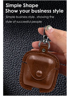 NAFCO Leather TWS Earphone Protective Case with  Metal Hook Compatible For Huawei FreeBuds SE 2 - Flexible Non-Slip , Portable , Anti-Lost Hangable Strip , No Fingerprints, Stopper Dustproof - Huawei FreeBuds SE 2 - Brown  - Image 2