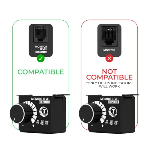 Taramp's جهاز تحكم عن بعد لمستوى المراقبة من تارامبس، منظم حجم، مقبض باس حصري لمضخم الصوت المحدد من تارامبس، تحكم عن بعد في الصوت، أسود، صغير، مع مصابيح LED مدمجة: تشغيل، قص، وحماية. - Image 2